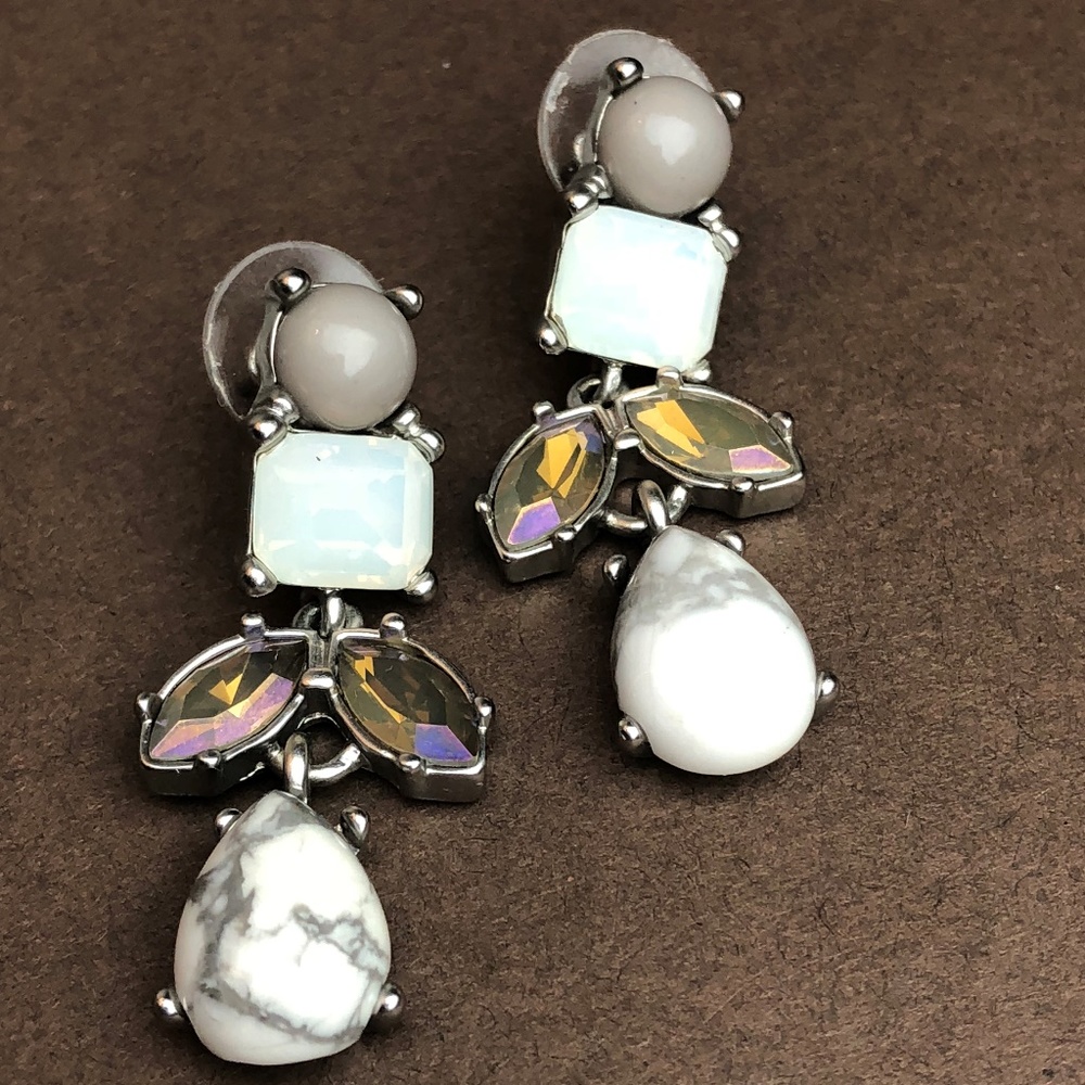 Ann Taylor Lavender & Moonstone Earrings EUC